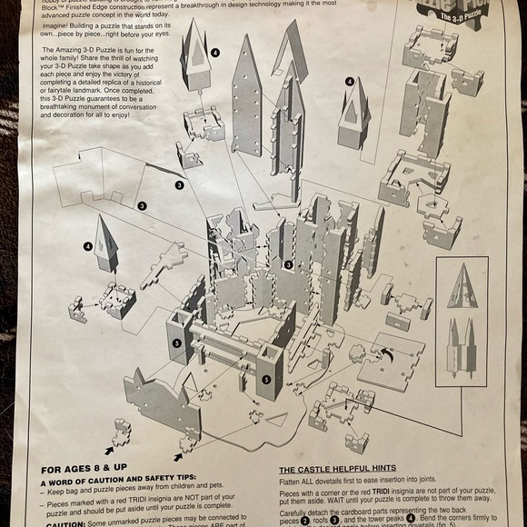 Camelot Castle Puzzle Plex 3-D Jigsaw Puzzle 500 pieces Sealed 1993 Old World - Picture 6 of 12